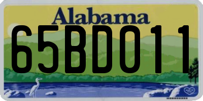 AL license plate 65BD011