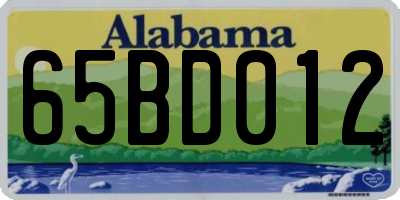 AL license plate 65BD012
