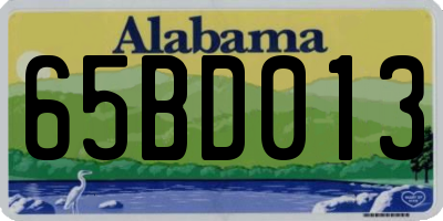 AL license plate 65BD013
