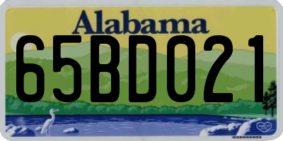 AL license plate 65BD021