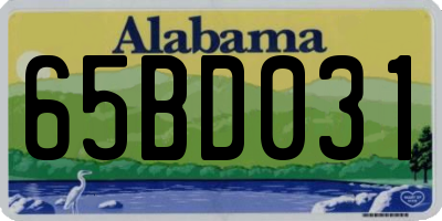 AL license plate 65BD031