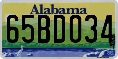 AL license plate 65BD034