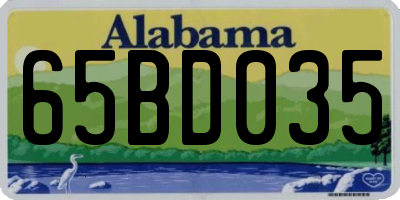 AL license plate 65BD035