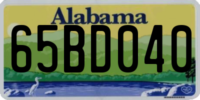AL license plate 65BD040