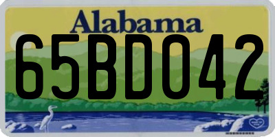 AL license plate 65BD042