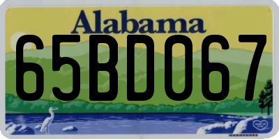 AL license plate 65BD067