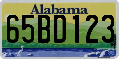 AL license plate 65BD123