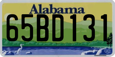 AL license plate 65BD131