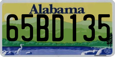AL license plate 65BD135