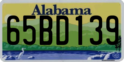 AL license plate 65BD139