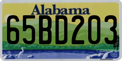 AL license plate 65BD203