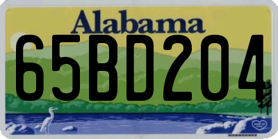 AL license plate 65BD204