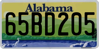 AL license plate 65BD205