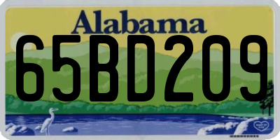 AL license plate 65BD209