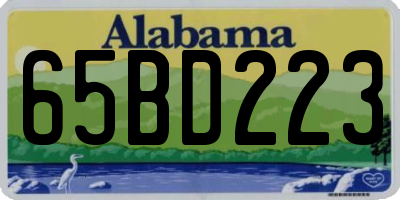 AL license plate 65BD223