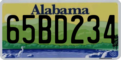 AL license plate 65BD234