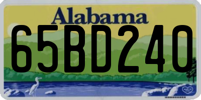 AL license plate 65BD240