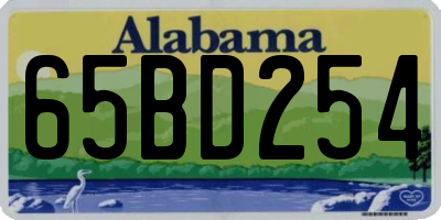 AL license plate 65BD254