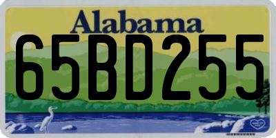 AL license plate 65BD255
