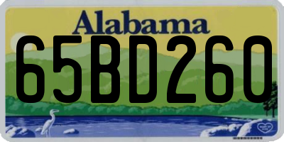 AL license plate 65BD260