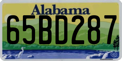 AL license plate 65BD287
