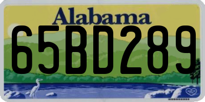 AL license plate 65BD289
