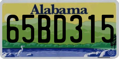 AL license plate 65BD315