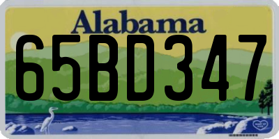 AL license plate 65BD347