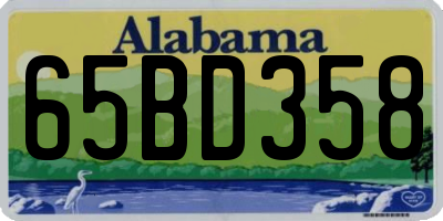 AL license plate 65BD358