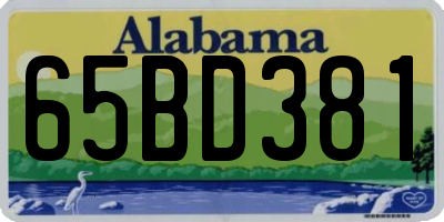 AL license plate 65BD381