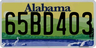 AL license plate 65BD403