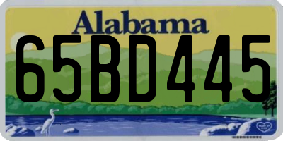 AL license plate 65BD445