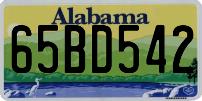 AL license plate 65BD542