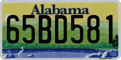 AL license plate 65BD581