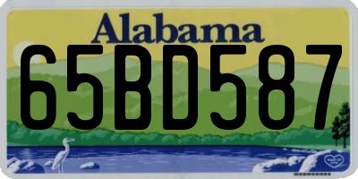 AL license plate 65BD587