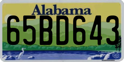 AL license plate 65BD643