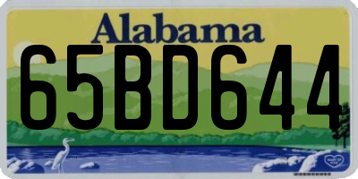 AL license plate 65BD644