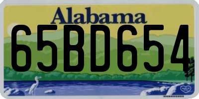 AL license plate 65BD654