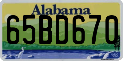 AL license plate 65BD670