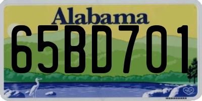 AL license plate 65BD701