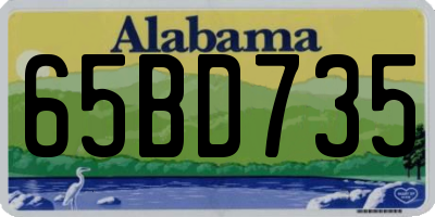 AL license plate 65BD735