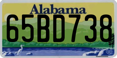 AL license plate 65BD738