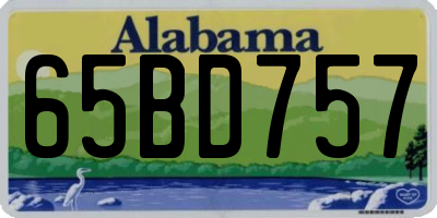 AL license plate 65BD757