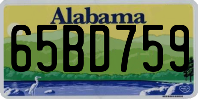 AL license plate 65BD759