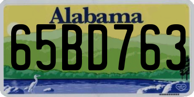 AL license plate 65BD763