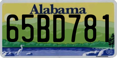 AL license plate 65BD781