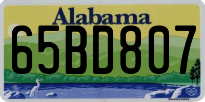 AL license plate 65BD807