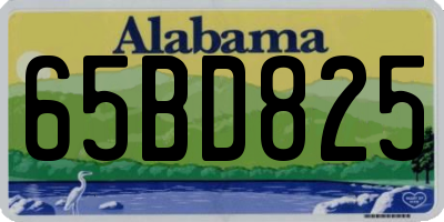 AL license plate 65BD825