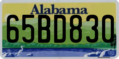 AL license plate 65BD830