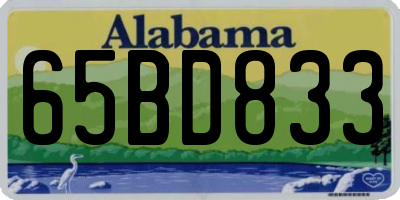 AL license plate 65BD833